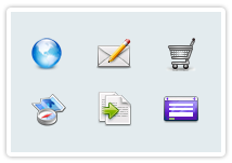 icons representing online shopping and business tools on your website
