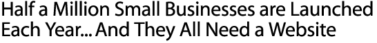 Half a Million Small Businesses are Launched Each Year... And they All Need a Website