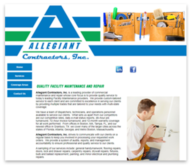 Allegiant Contractors website