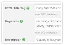 meta tag editing page